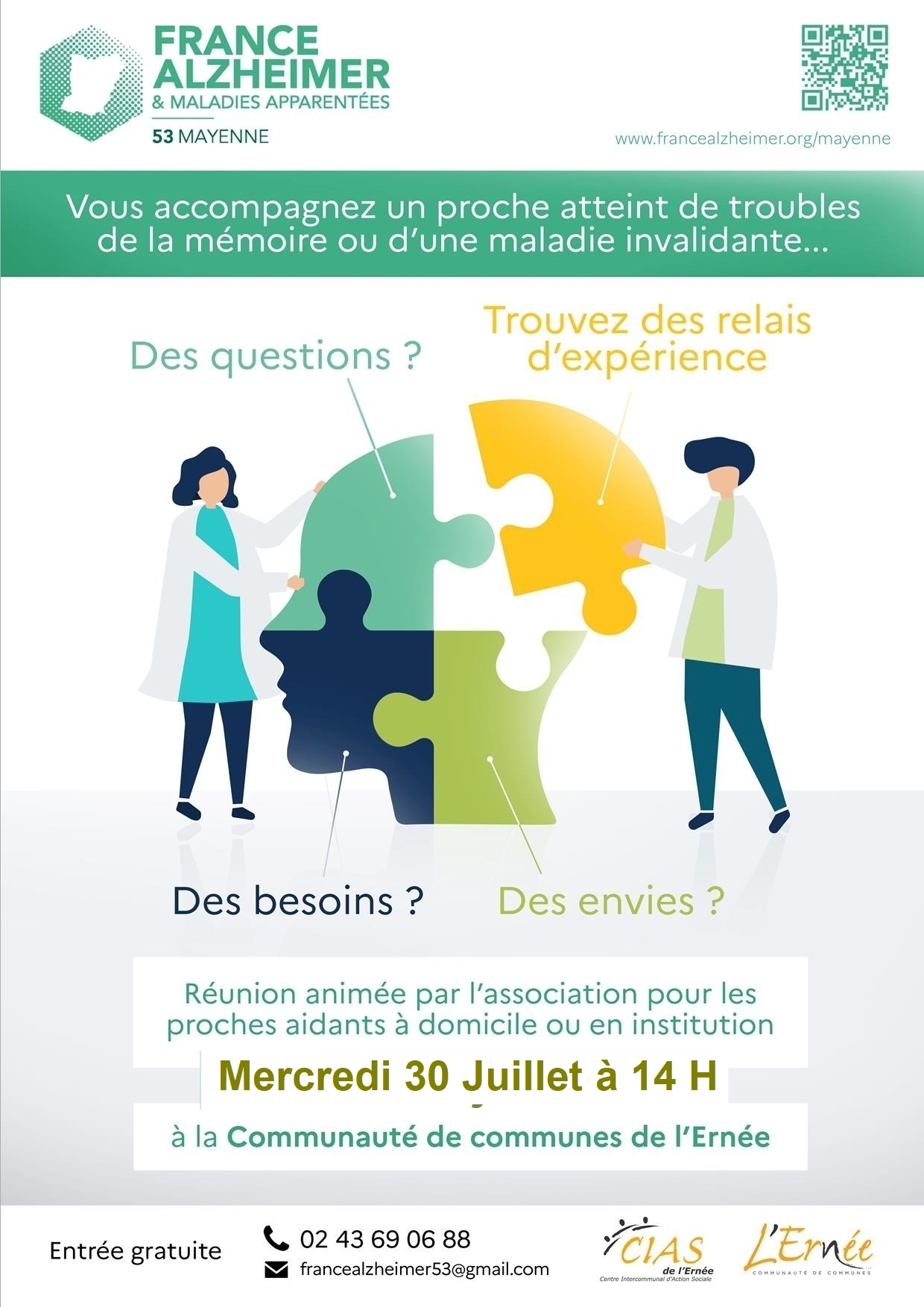 Réunion France Alzheimer pour les proches aidants