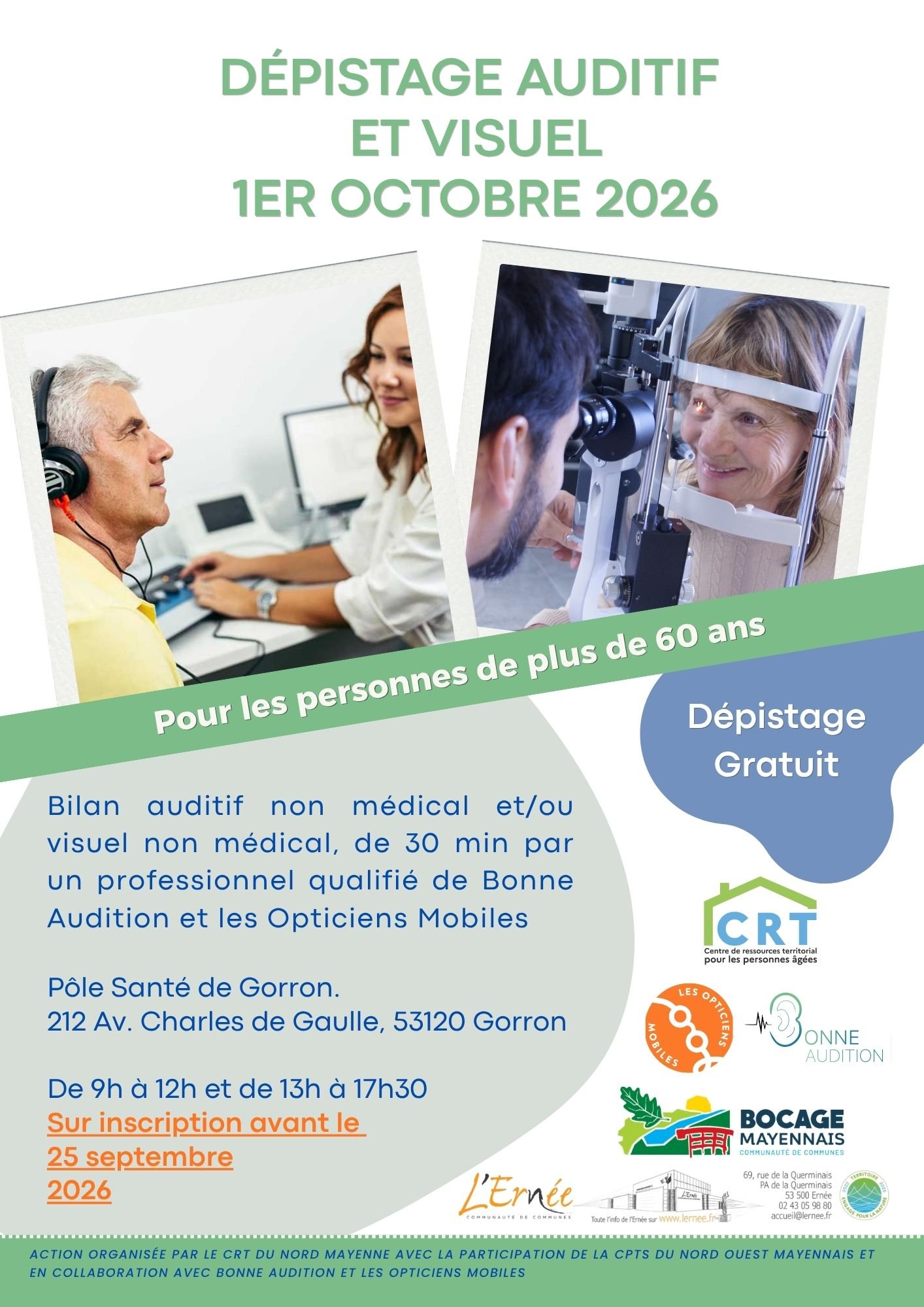 Dépistage Auditif et Visuel – Octobre 2026